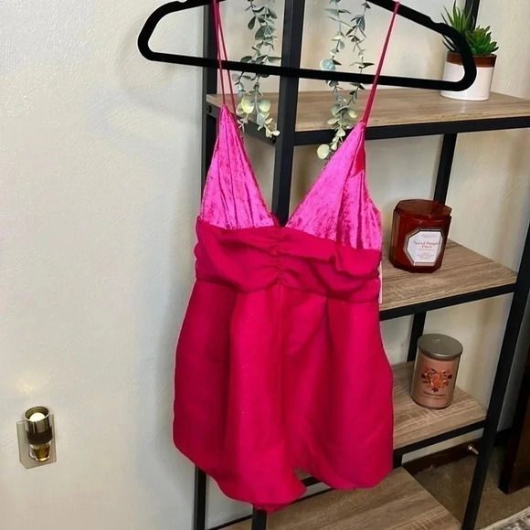 Free People NWT Skylie Saylor Barbiecore Romper - Picture 1 of 12